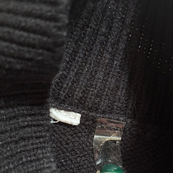 Black and White Women's Sweater with Bow Accents - Picture 6 of 6